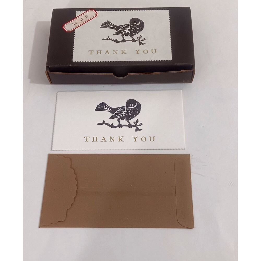Austin Press Black Bird Thank You Card Set of 5 With Original Box